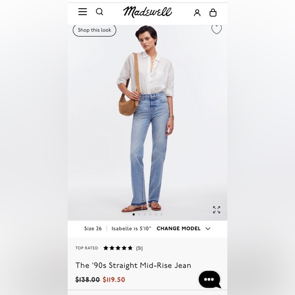 Madewell mid-rise 90’s straight jean - Picture 2 of 7